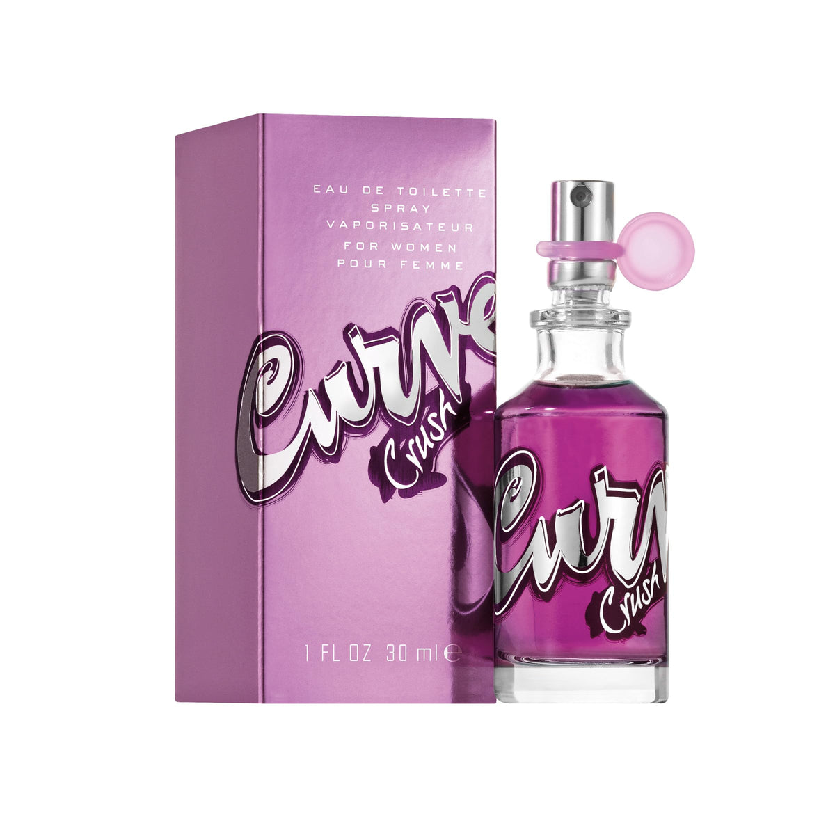 Curve Crush bottle closeup showing premium design for day to night wear