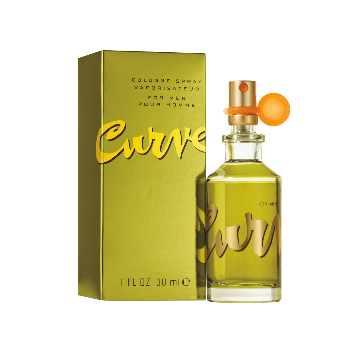 Curve for Men bottle front showing bold, magnetic scent for daily wear.