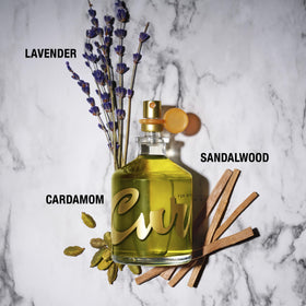 Curve for Men bottle label highlights lavender, cardamom, sandalwood notes.