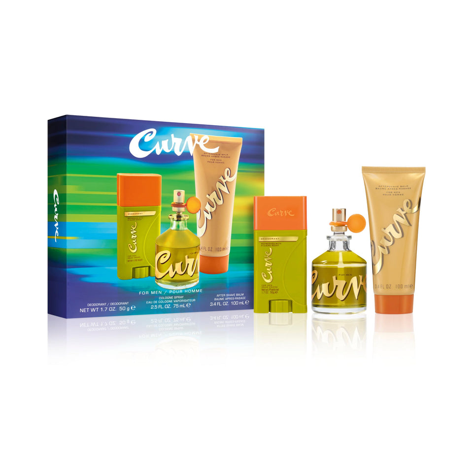 Curve for Men Cologne bottle highlighting its spicy, woody signature for day and night.