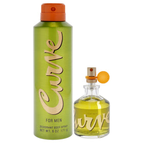 Curve for Men deodorant spray can shown for daily freshness and convenience.