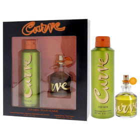 Curve for Men fragrance notes display with Douglas Fir, Bergamot, and Sandalwood.