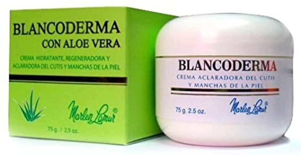 Curveland Blancoderma Cream jar with aloe, providing daily hydration.