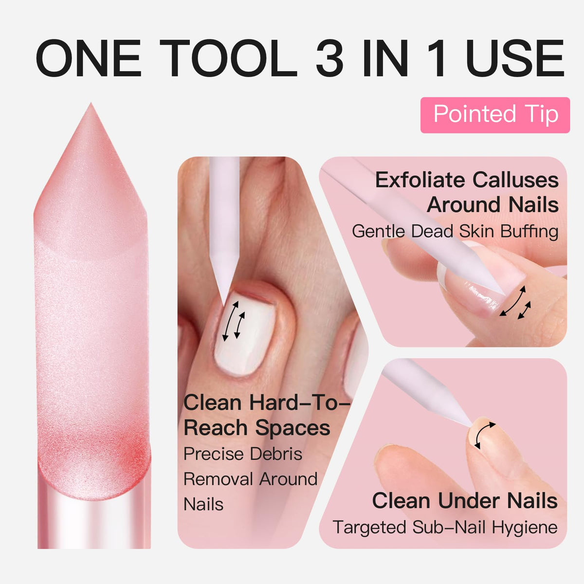 Curvlife cuticle pusher, hygienic tool for gentle prep.