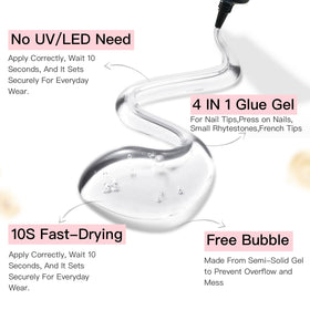 Curvlife fast-dry glue gel delivers secure hold without UV lamps.
