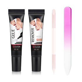 Curvlife 10g semi-solid nail glue, fast-drying for flawless press-on nails.