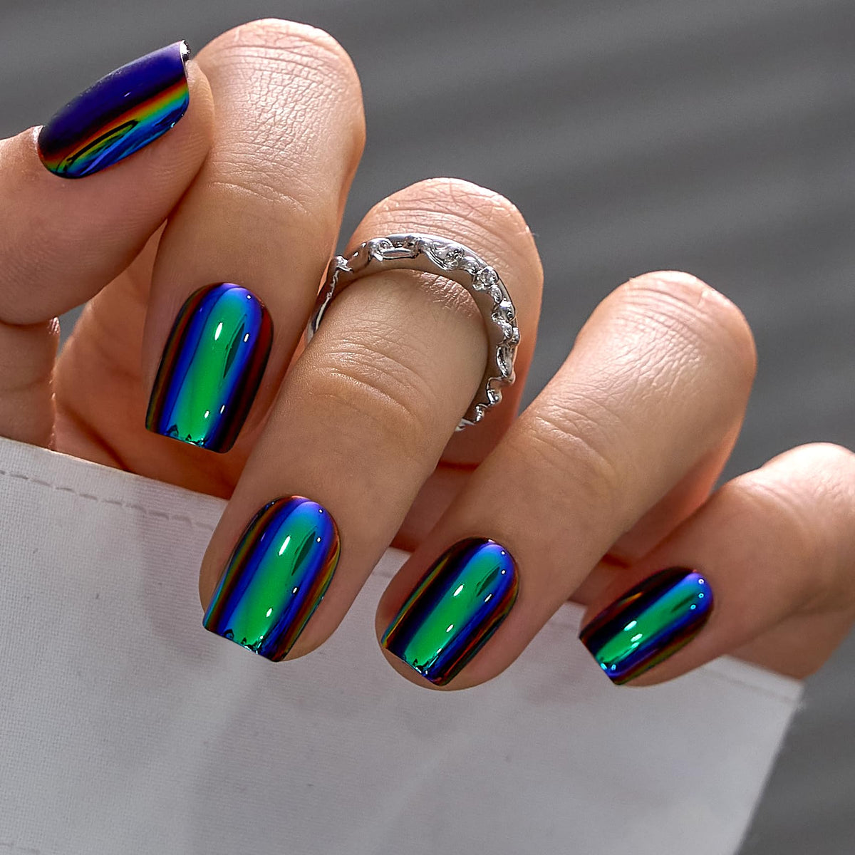 CurvLife soft gel press on nails close-up showing glossy longwear finish
