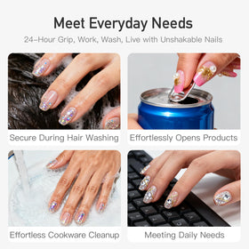 Curvlife TabQueen 0-3mm thin layer detail highlights close contact with natural nails.