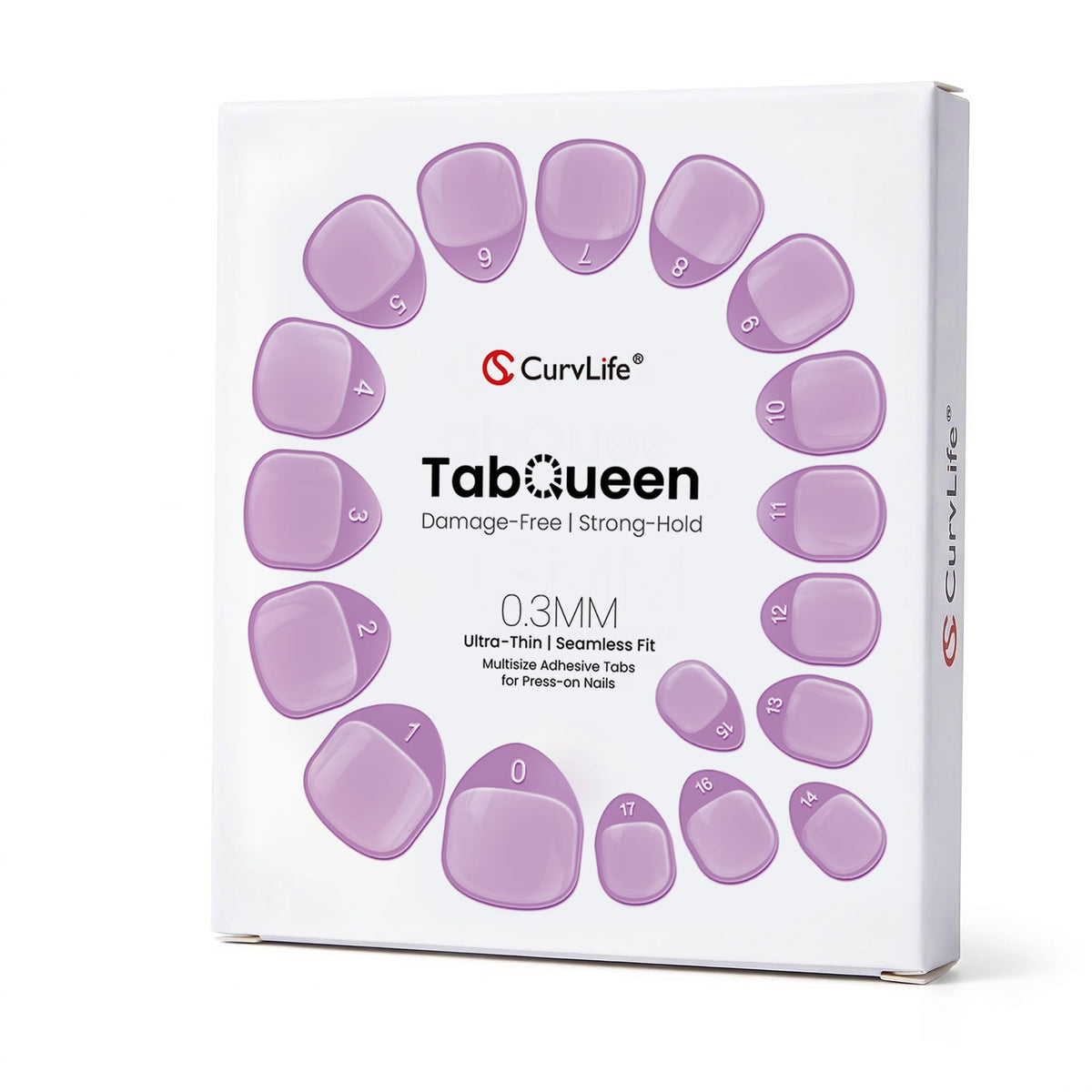Curvlife TabQueen close-up of ultra-thin adhesive tabs for secure daily wear.