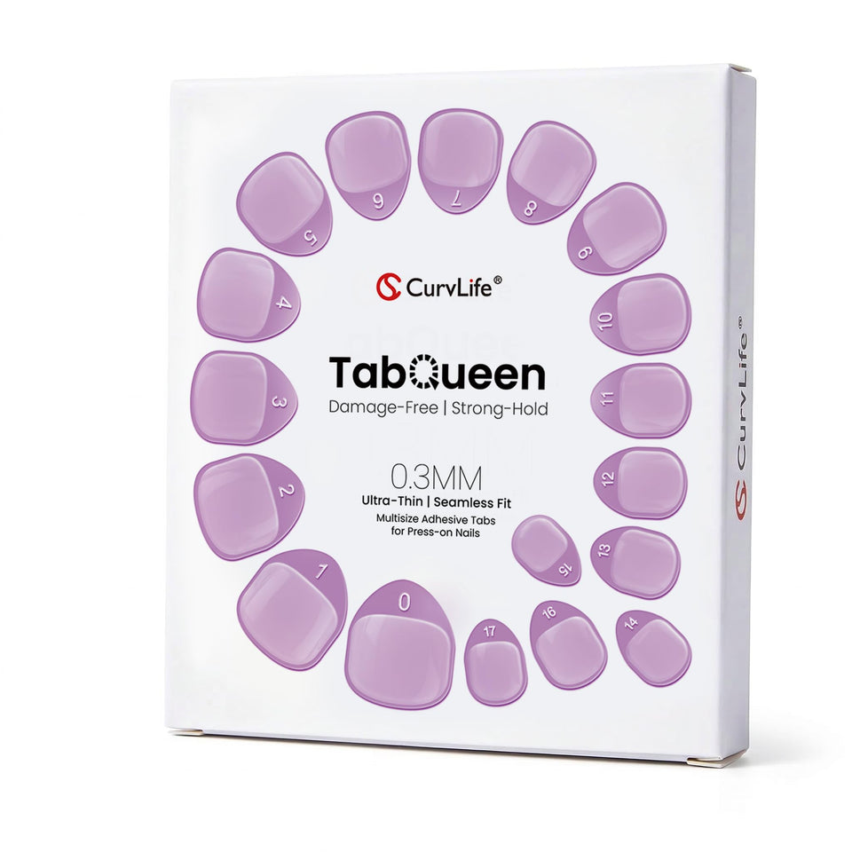 Curvlife TabQueen close-up of ultra-thin adhesive tabs for secure daily wear.