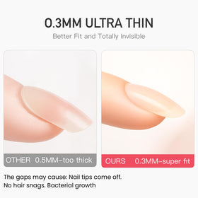 Curvlife TabQueen pack view showing adhesive sheets for versatile nail fits.