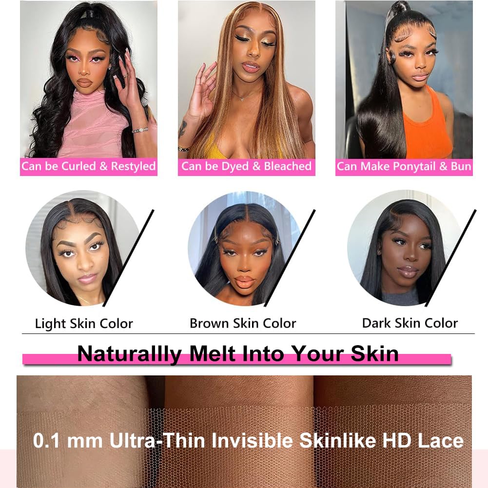 CUTE BEIN 13x6 HD lace-front wig, cap construction close-up for comfort.