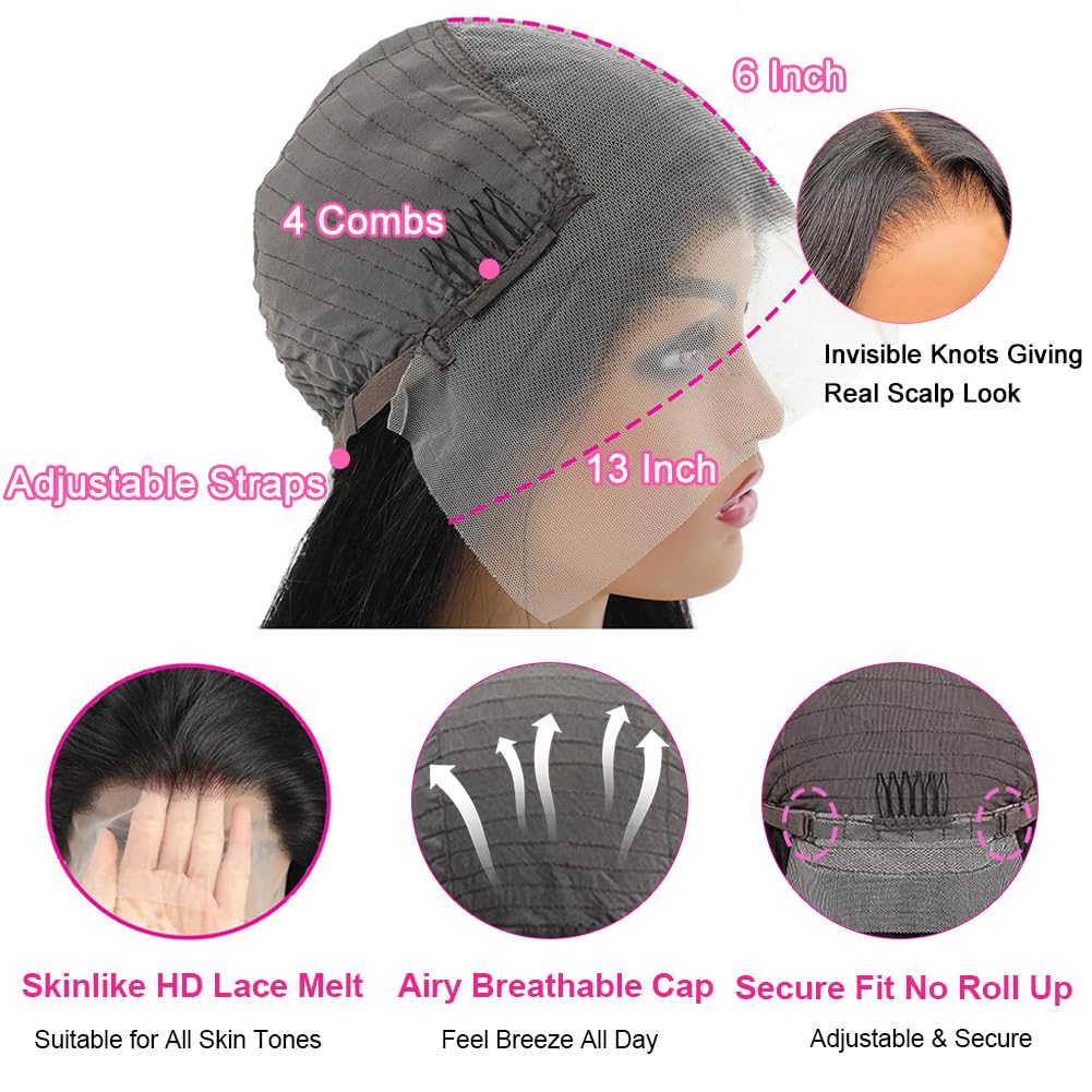 CUTE BEIN 13x6 HD lace-front wig, easy-care styling options.