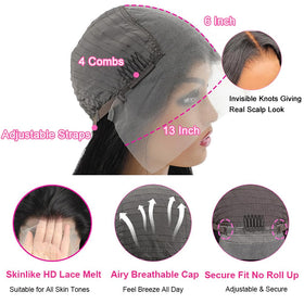 CUTE BEIN 13x6 HD lace-front wig, easy-care styling options.