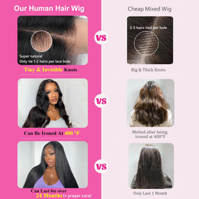 CUTE BEIN 13x6 HD lace-front wig, high-density straight texture for fullness.