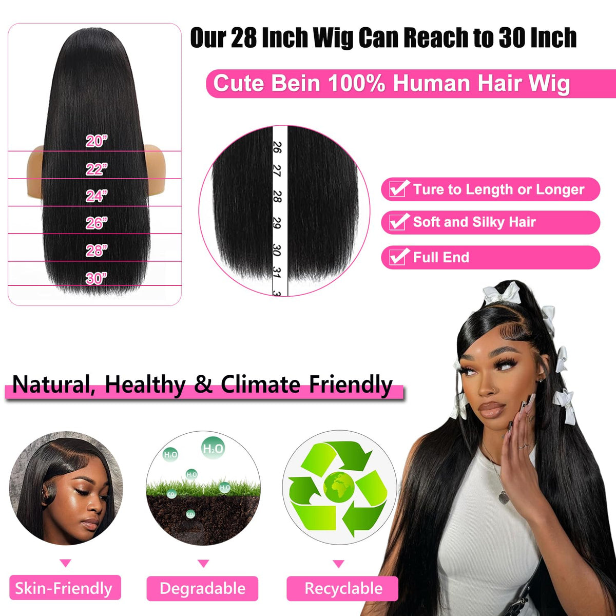 CUTE BEIN 13x6 HD lace-front wig, packaging and gifts included.