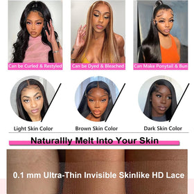 CUTE BEIN 13x6 HD lace front wig middle part for versatile styling