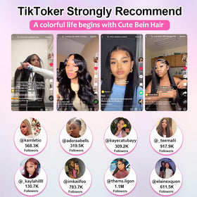 CUTE BEIN straight frontal wig heat-friendly for straight or curled looks