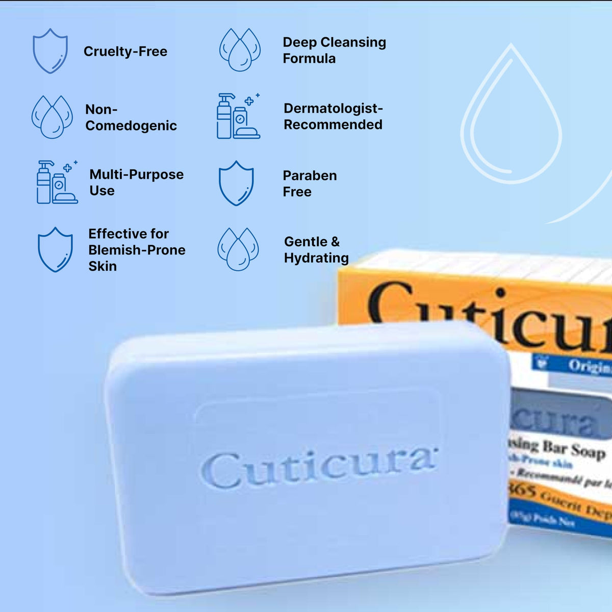 Cuticura soap is suitable for blemish-prone, oily, or combination skin types.