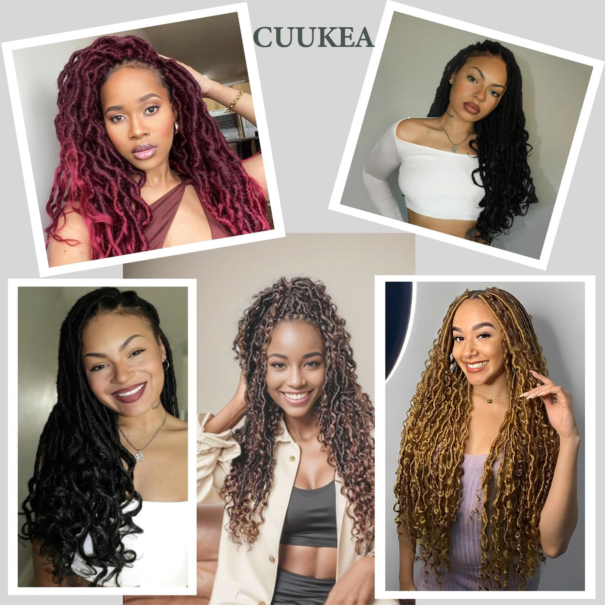 CUUKEA Prelooped crochet locs shown for quick installation and smooth finish.