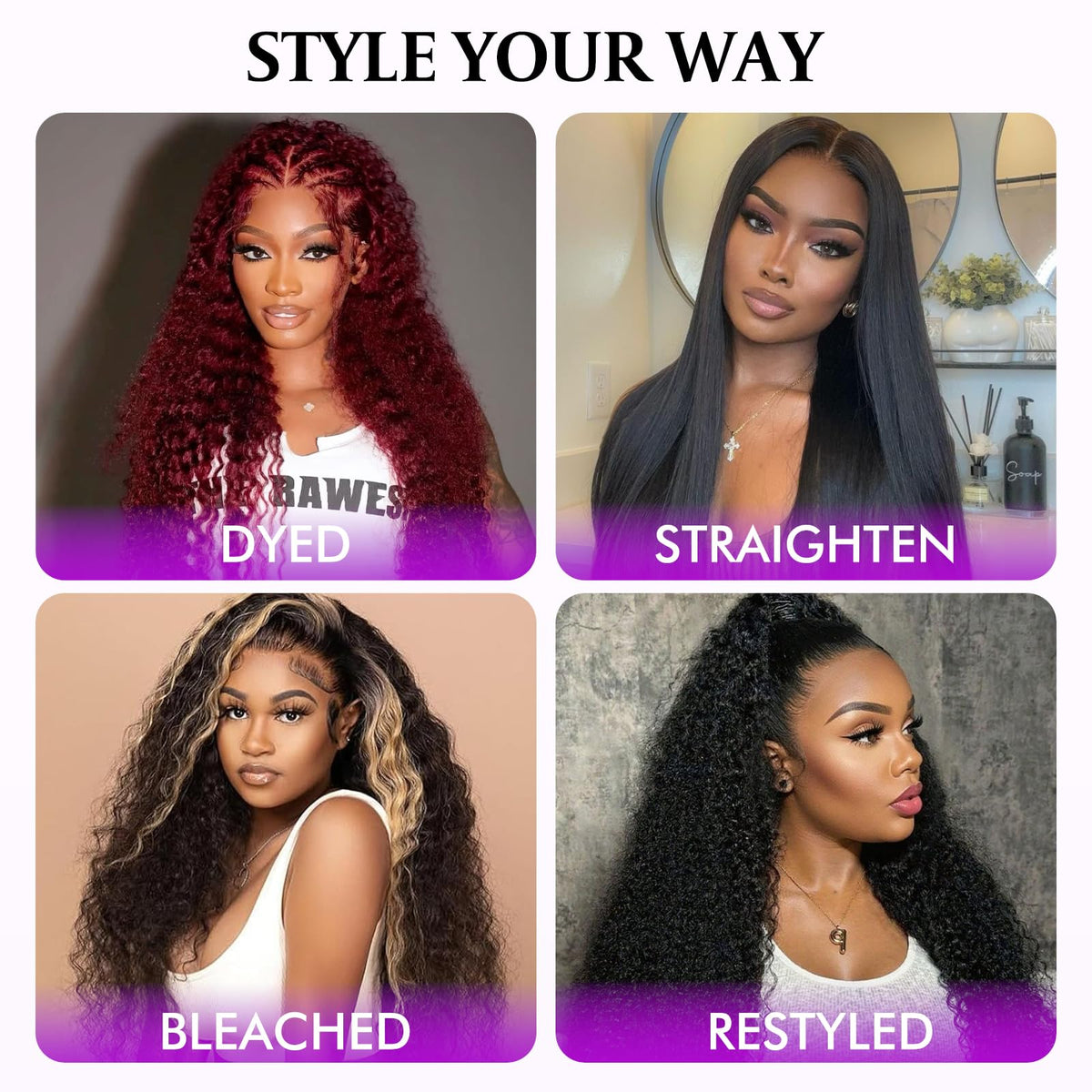 CUUYUN 3-bundles pack includes wig cap for ready wear.