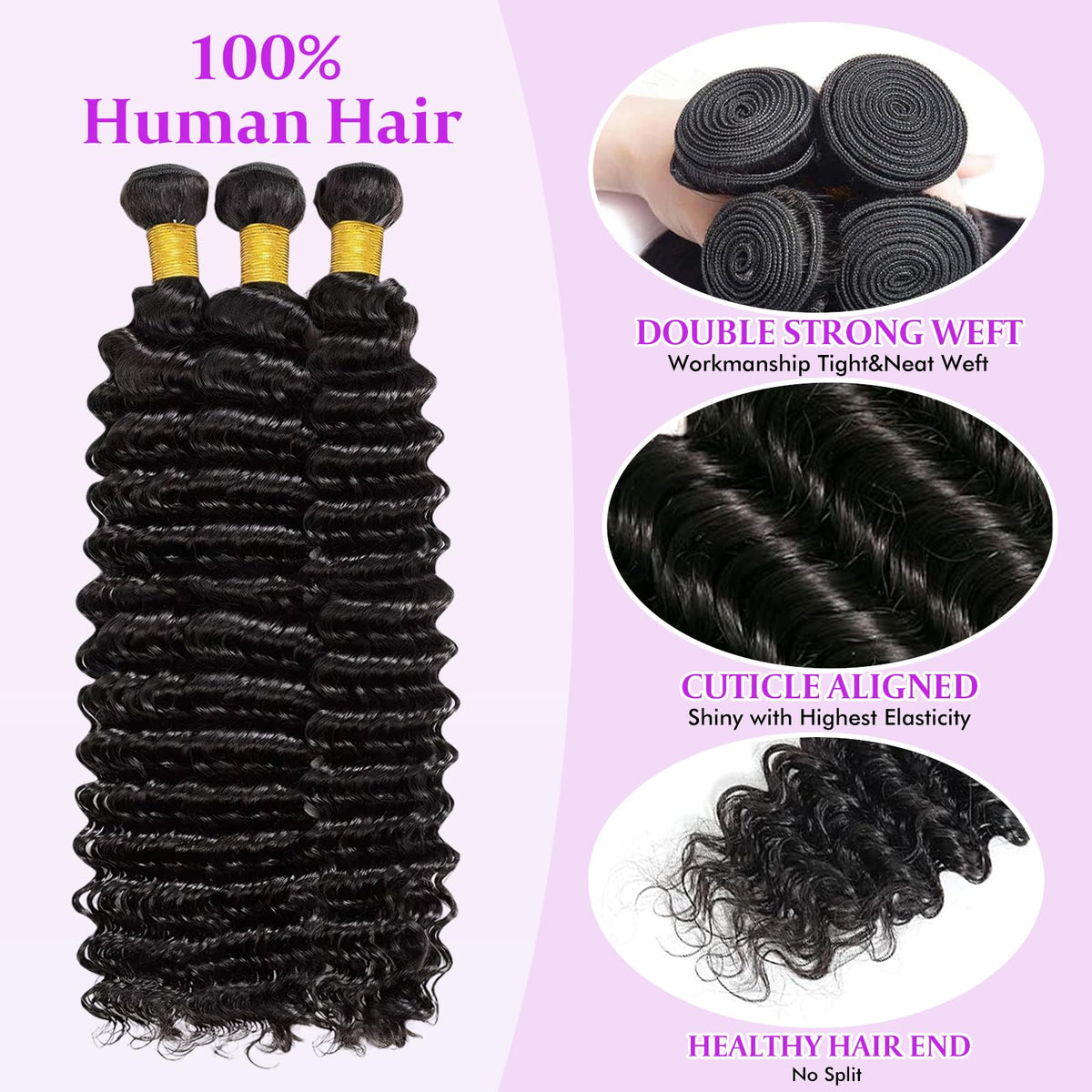 CUUYUN virgin Brazilian hair weft blends smoothly with natural hair.