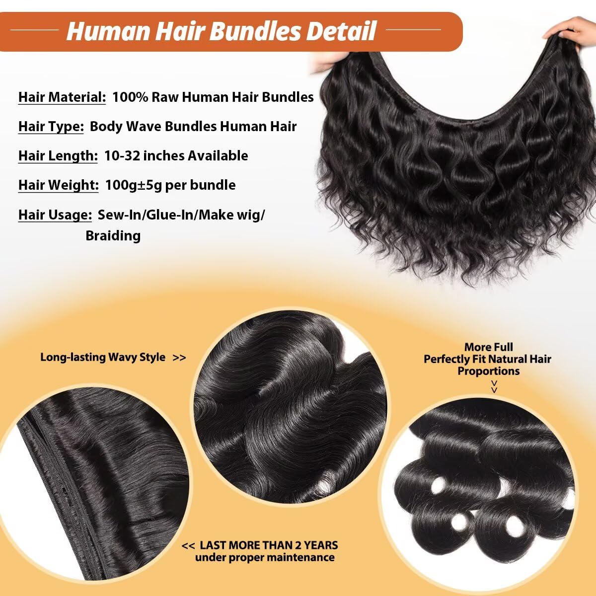 Cuzuzu Body Wave Bundles soft silky weft with high shine and smooth feel.