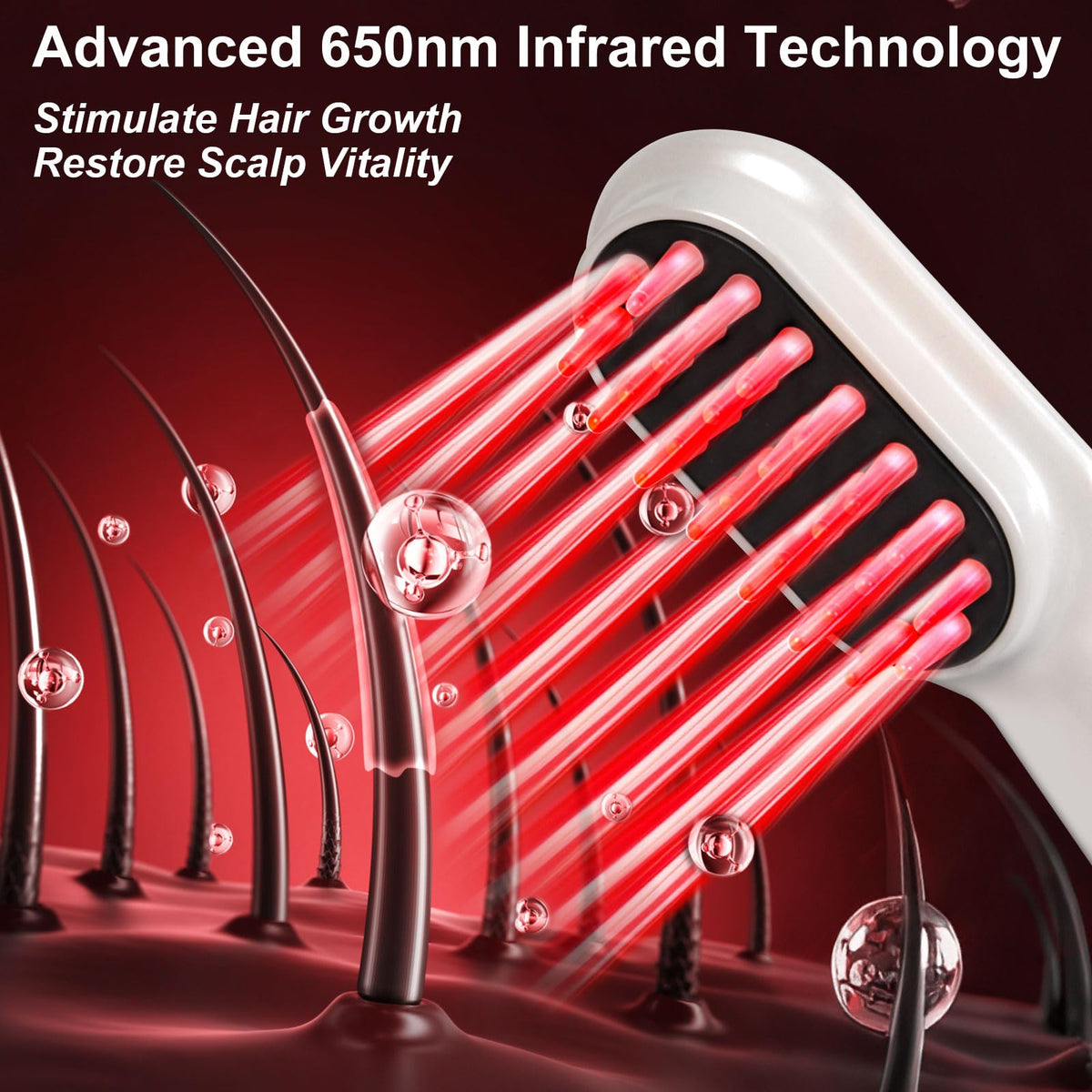 CWTUL Laser Therapy Hair Growth Comb side view highlights ergonomic grip for daily use