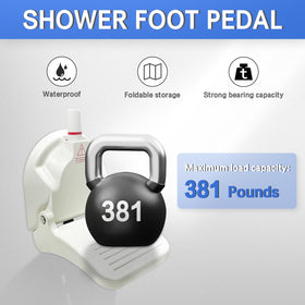 cwd&sqh shower foot rest installs in seconds with red-line indicator.