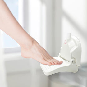 cwd&sqh shower foot rest grips on smooth non-porous surfaces.
