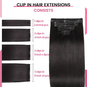 CWRDK double weft close-up highlights secure clips and smooth hair integration.