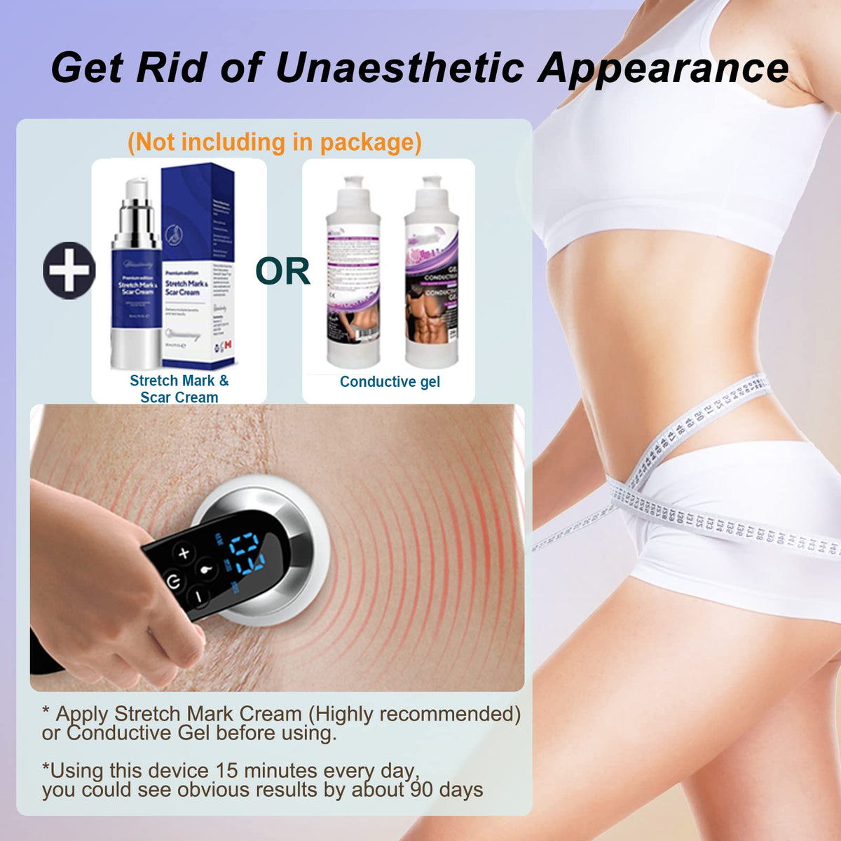 CXGRISE body shaping machine control panel closeup with adjustable modes