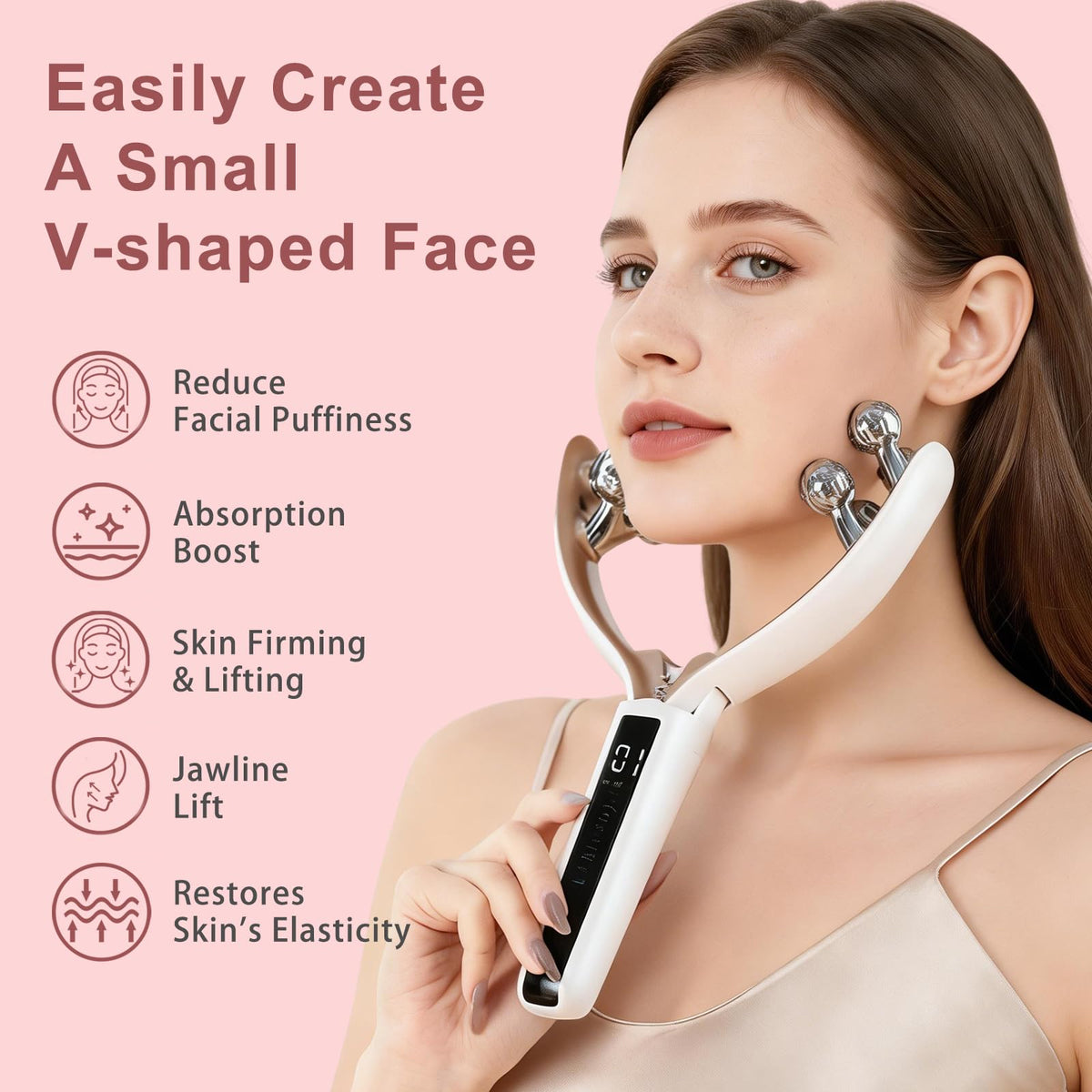 CXGRISE puffiness relief massager targets morning swelling for a refreshed look.