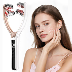 CXGRISE wireless facial massager with a 3D roller for jawline sculpting and improved circulation.