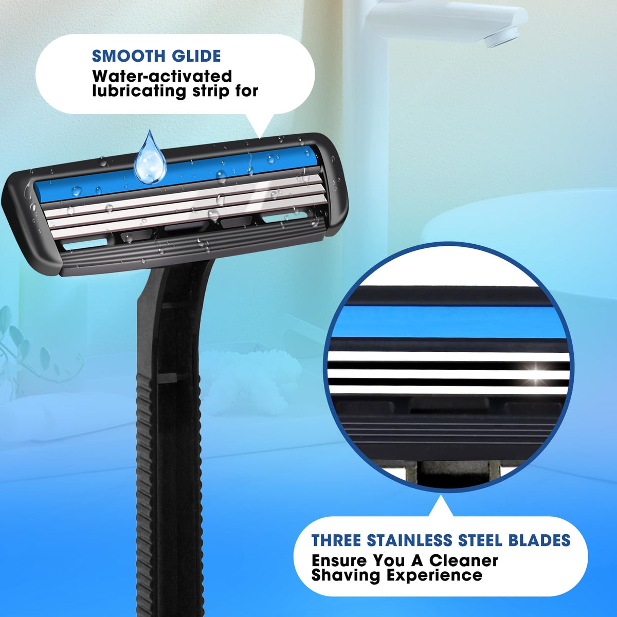 CXYARY razors feature stainless steel blades designed for durability and repeated cleaning