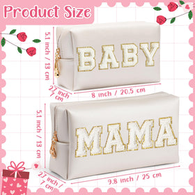 CY2SIDE Baby bag with chenille patch; compact organizer for on-the-go.