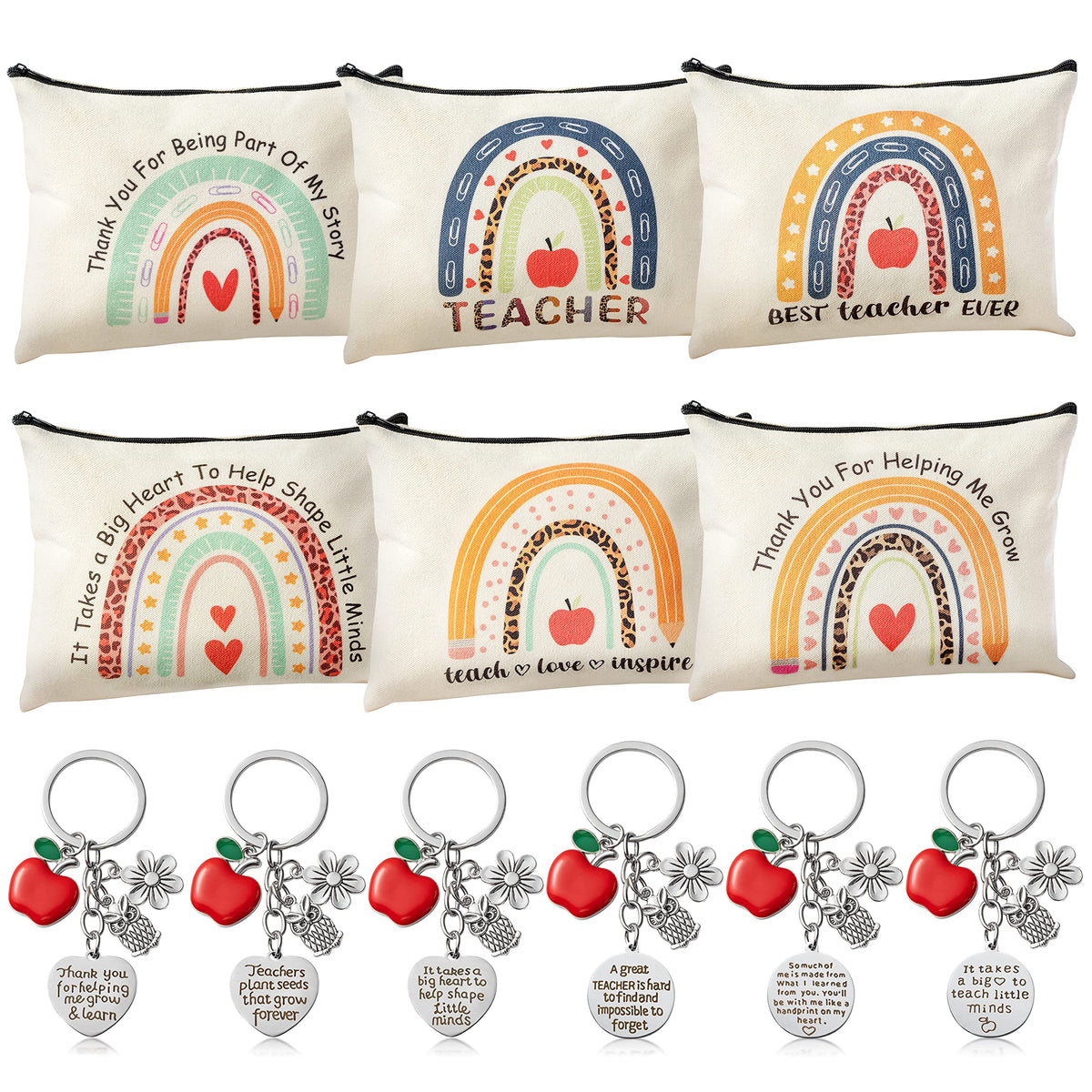 CY2SIDE teacher gift set bags show vibrant boho designs for organized storage.