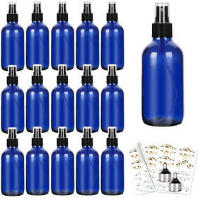 CycleMore blue glass spray bottle 120ml delivers a fine mist for cosmetics and essential oils.