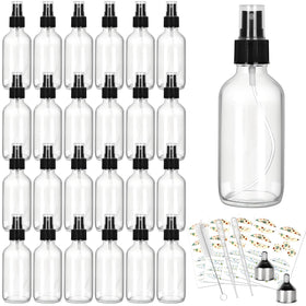 CycleMore 4oz clear glass bottle for essential oils and sprays.