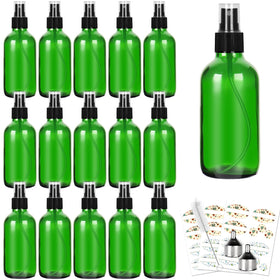 CycleMore green glass bottles 120ml set for safe storage and stylish organization.