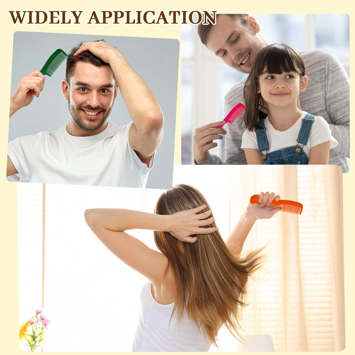 Cydioa PP plastic fine-tooth comb for gentle detangling