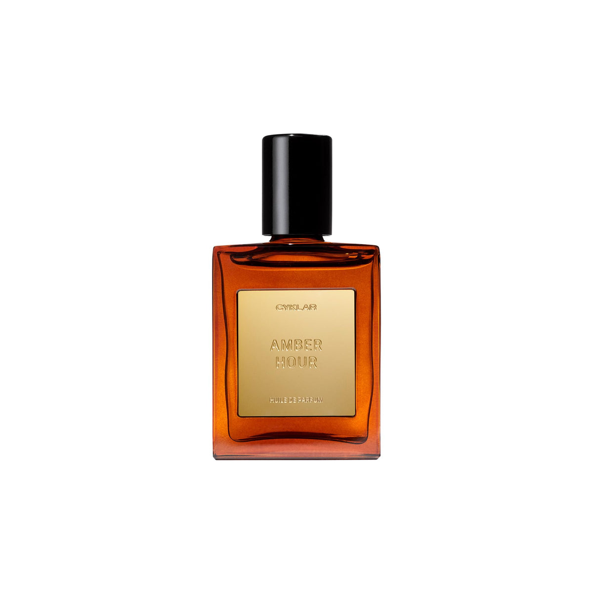 CYKLAR Amber Hour bottle closeup showing rich amber spice fragrance for everyday wear