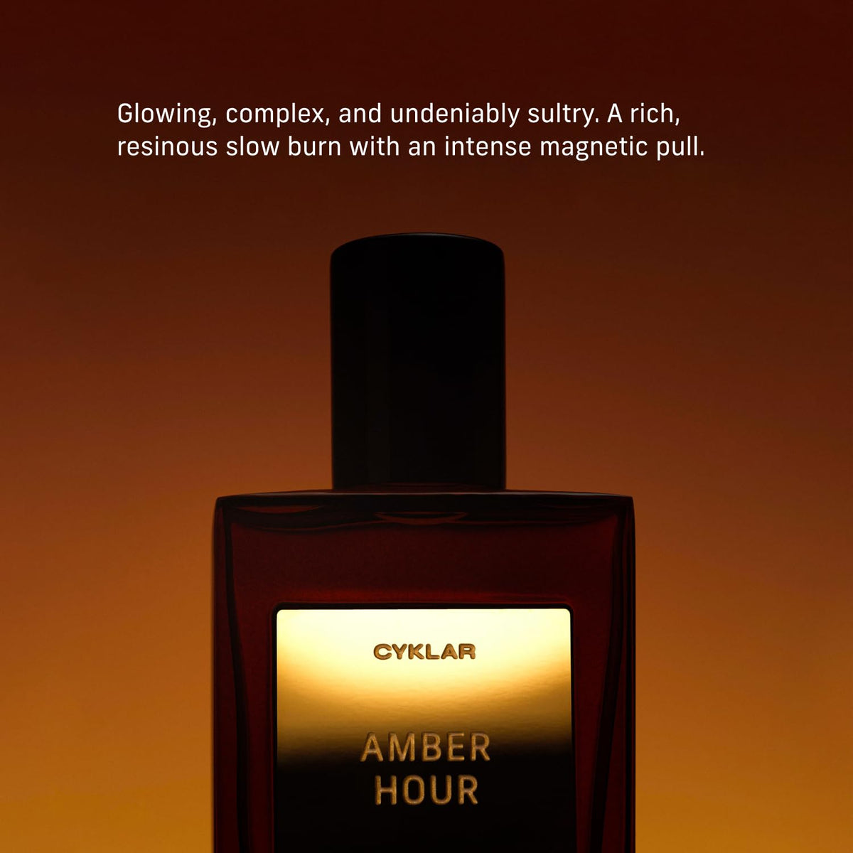 CYKLAR Amber Hour packaging box signaling premium, travel-friendly fragrance