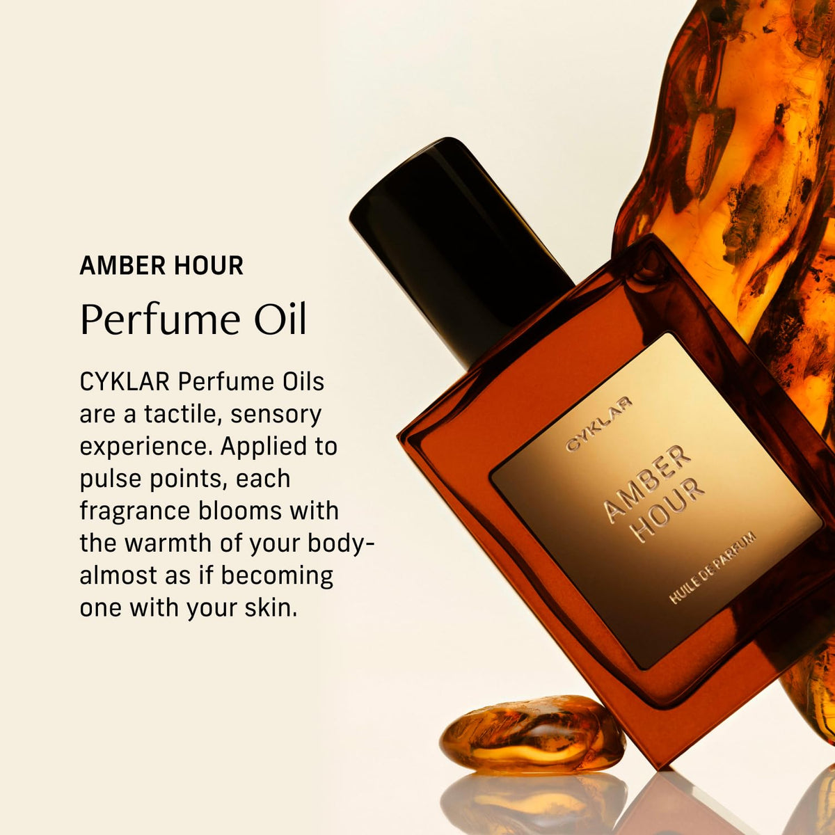 CYKLAR Amber Hour roll-on application demonstrating targeted, mess-free scent at pulse points