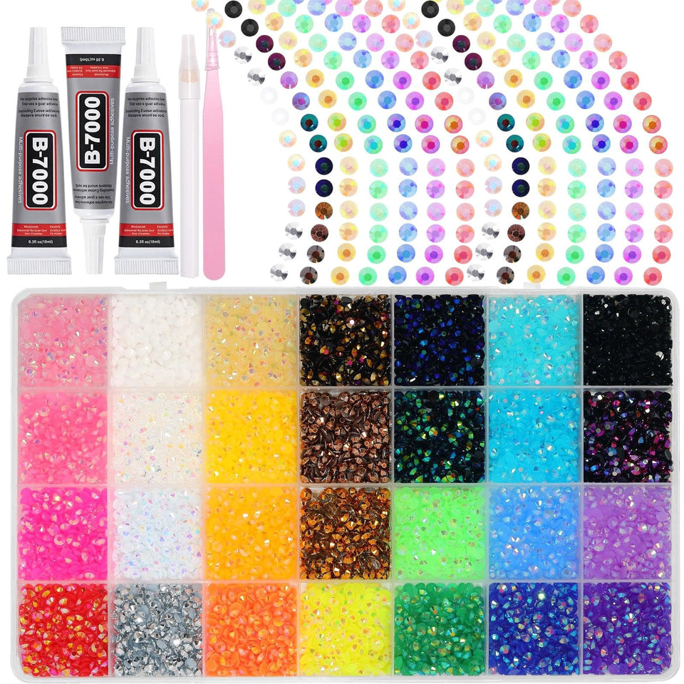 Cynailli 4mm flatback jelly rhinestones in iridescent colors for crafts and DIY decorations.
