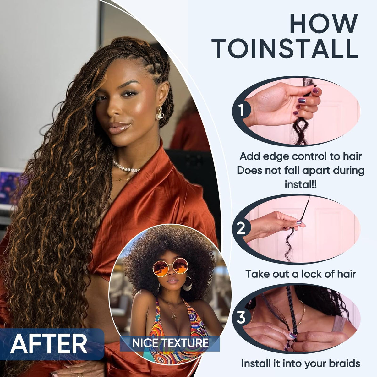 CyorHRT three-bundle pack provides ample bulk for fuller boho looks.