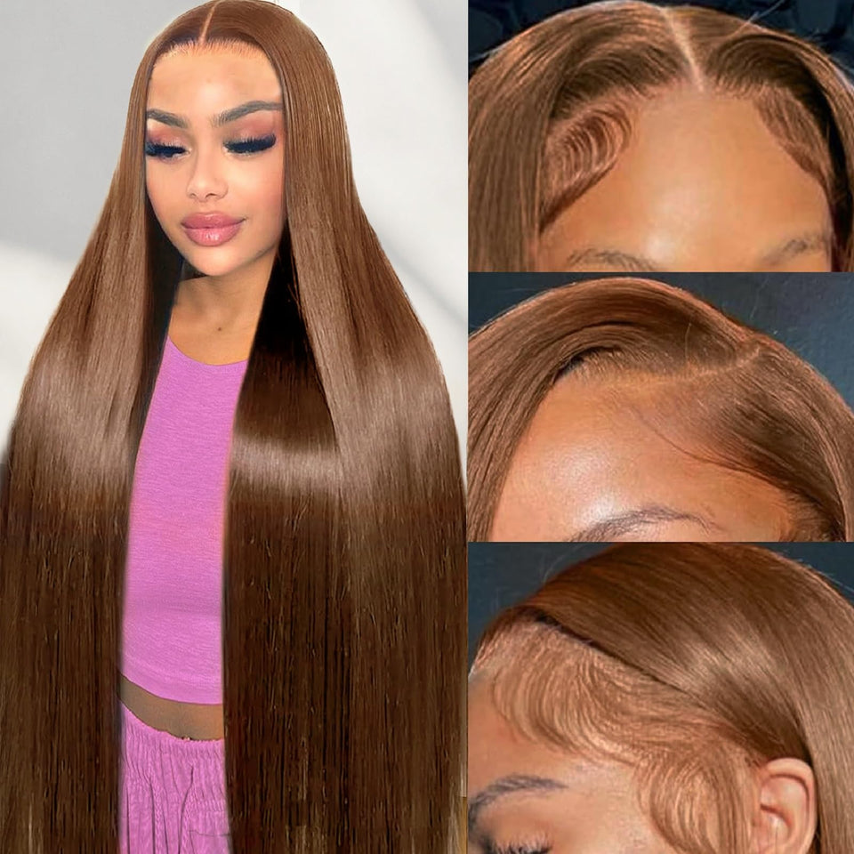 Cypha chocolate brown lace front wig with 13x6 HD lace for natural part
