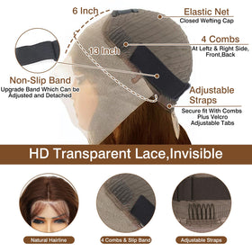 Cypha chocolate brown wig cap 22.5 inches for comfort