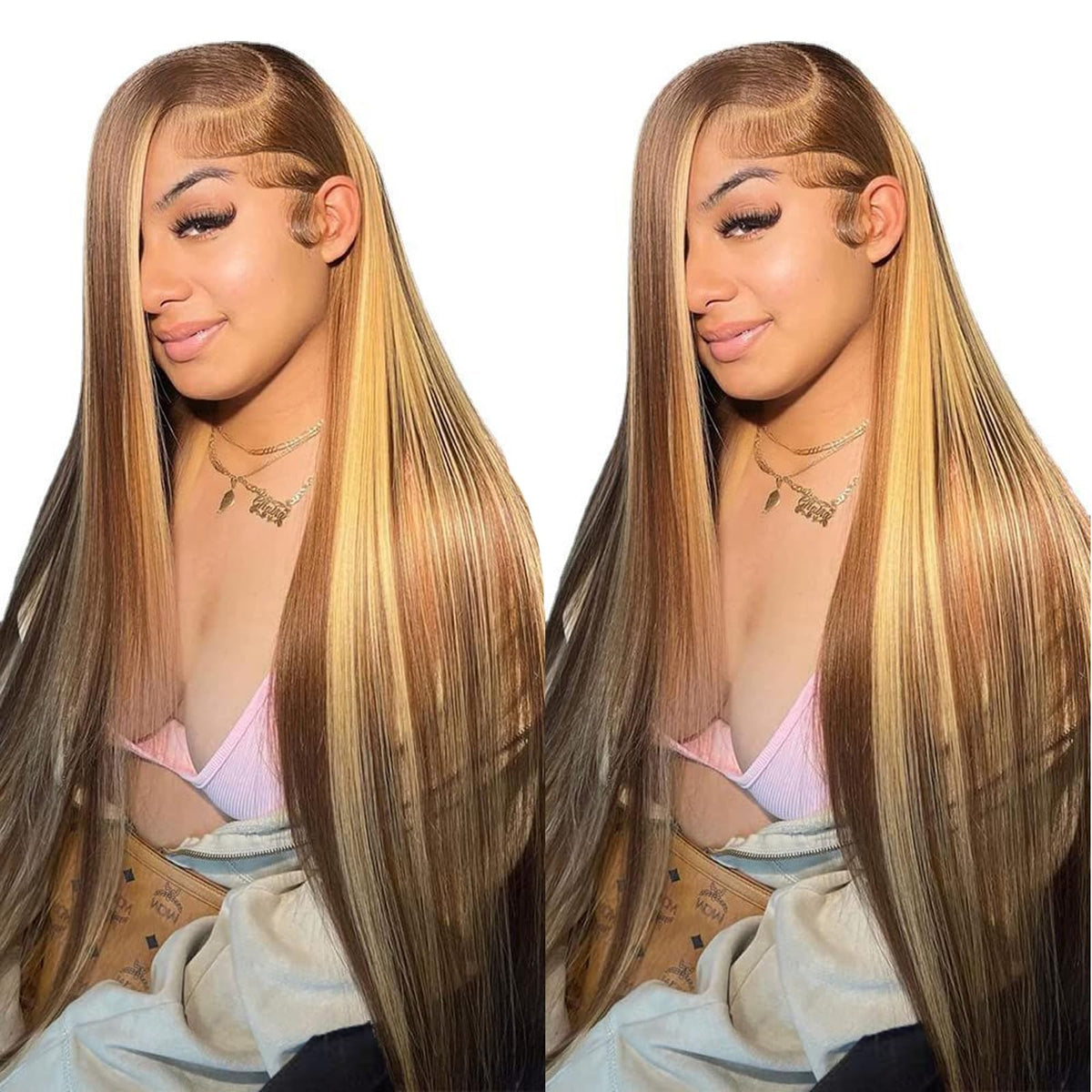 Cypha ombre lace front wig honey blonde, 30-inch seamless blend for daily wear