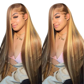 Cypha ombre lace front wig honey blonde, 30-inch seamless blend for daily wear